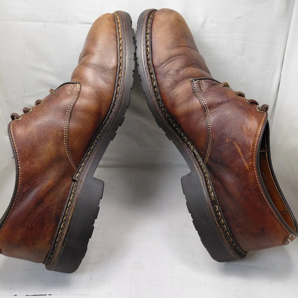 Allen Edmonds Fulton Mens 8.5 D Brown Leather Plain Toe Derby Shoes 6221 USA